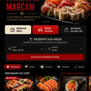 Criação de site para Restaurante Japonês e Sushi