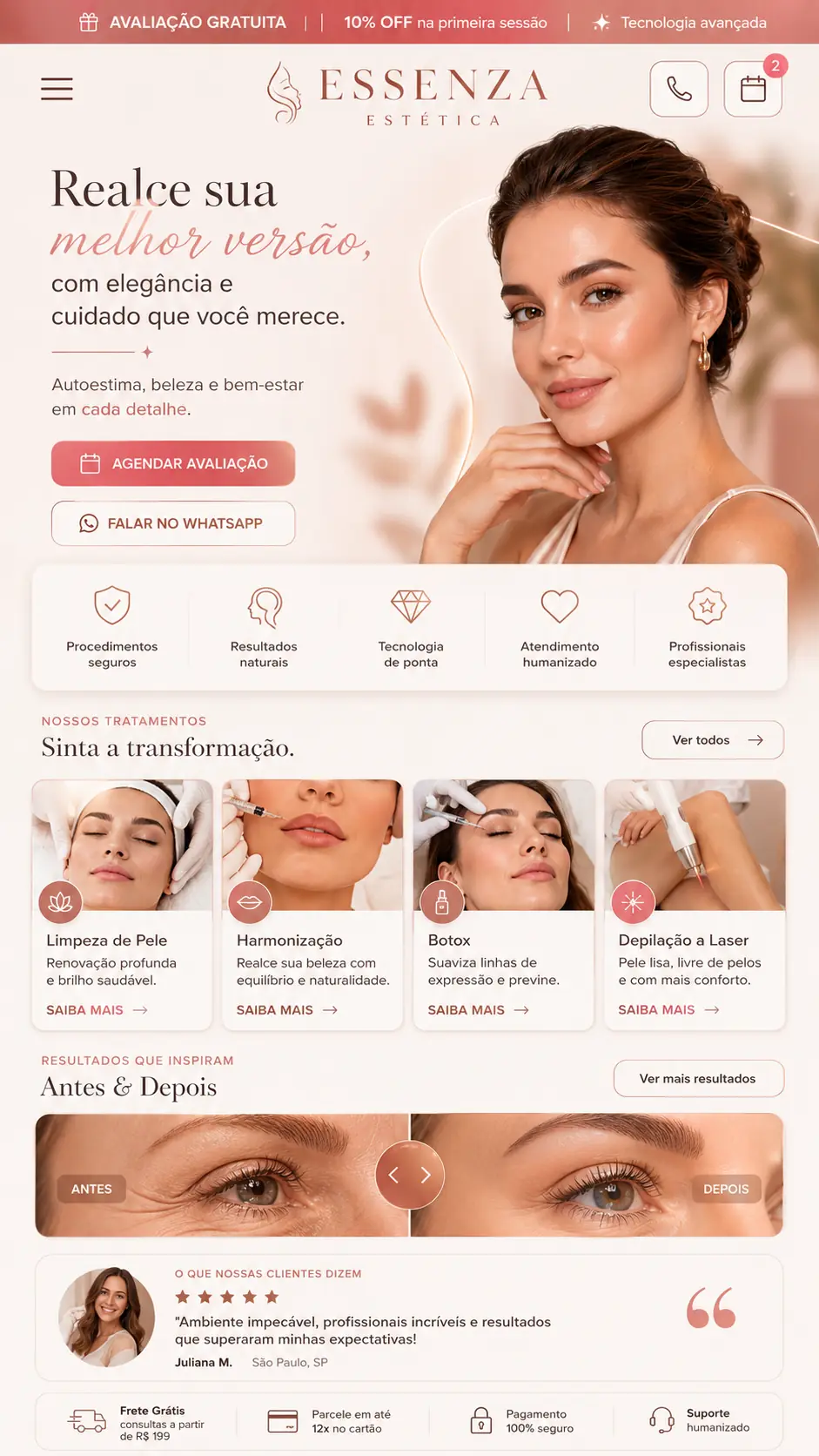 Criação de site para Harmonização Facial