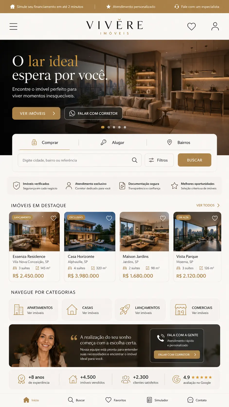 Criação de site para Imobiliária de Imóveis de Luxo