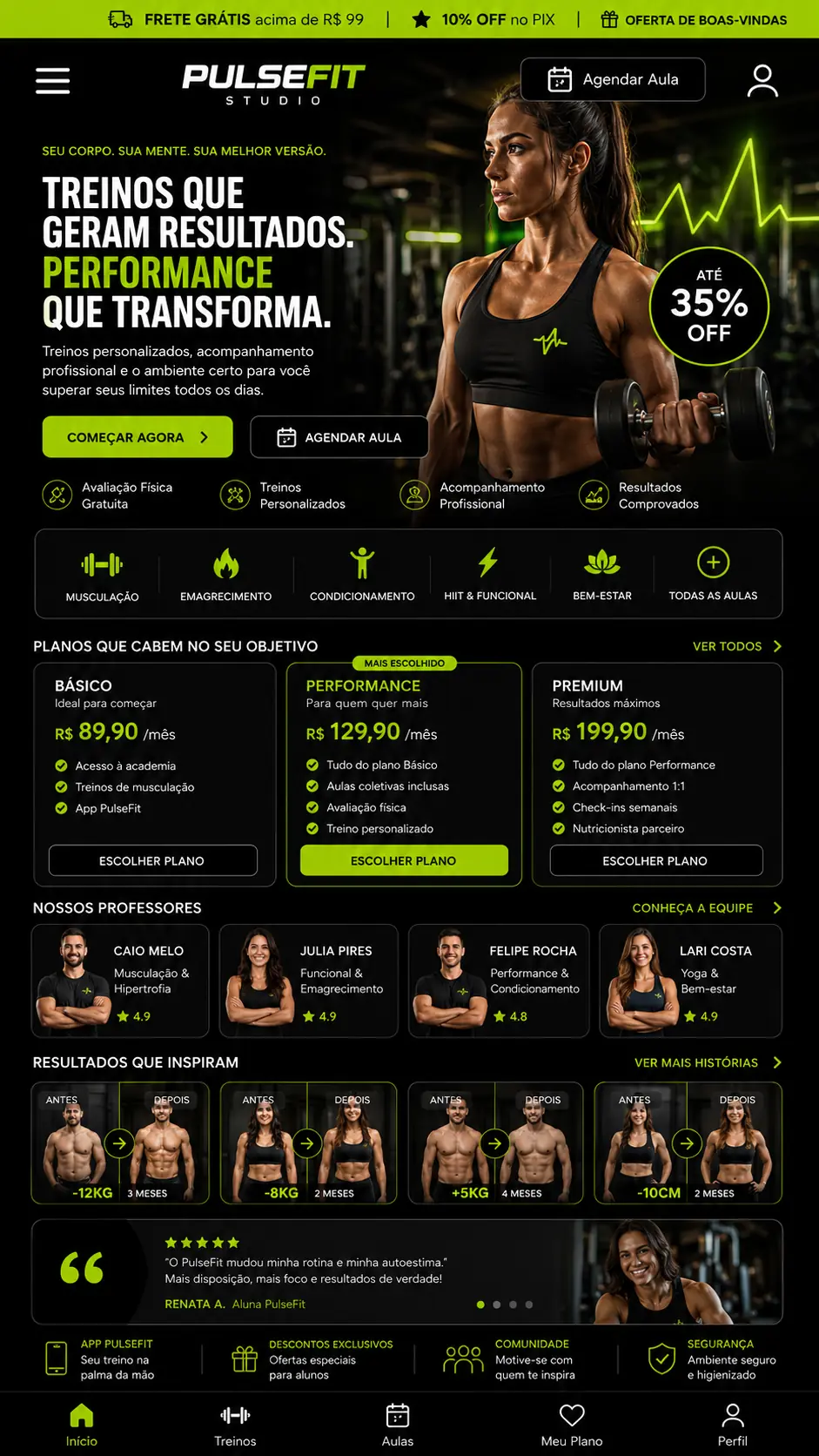 Criação de site para Personal Trainer e Estúdio Fitness