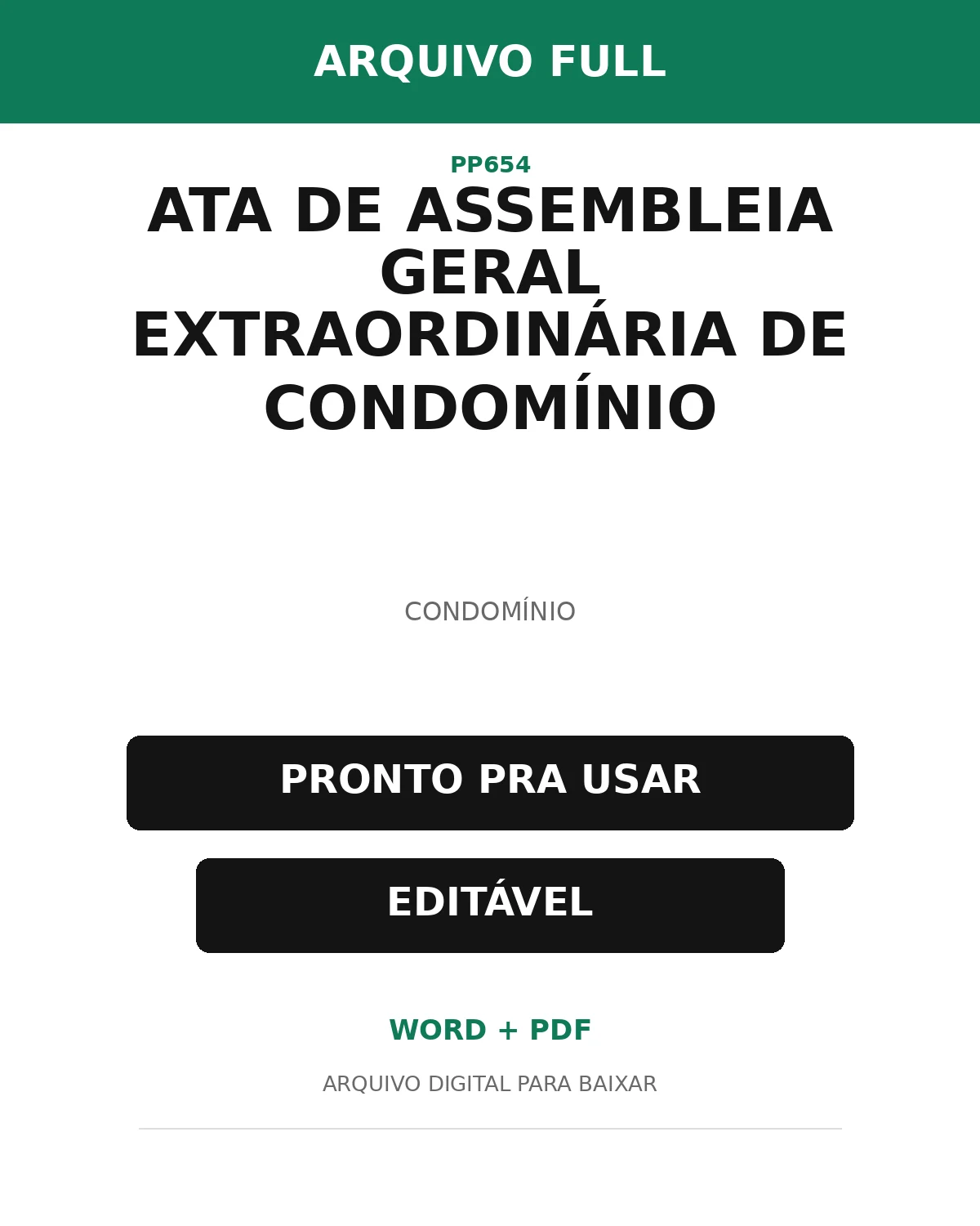 Baixar Ata de Assembleia Geral Extraordinária de Condomínio Online – Word e PDF