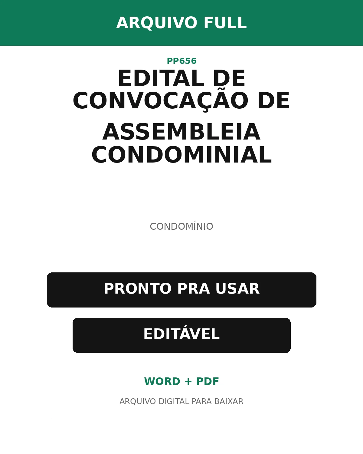 Baixar Edital de Convocação de Assembleia Condominial Online – Word e PDF
