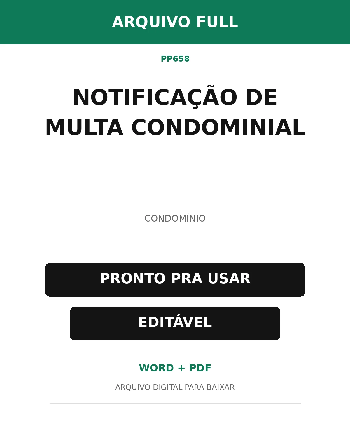 Baixar Notificação de Multa Condominial Online – Word e PDF