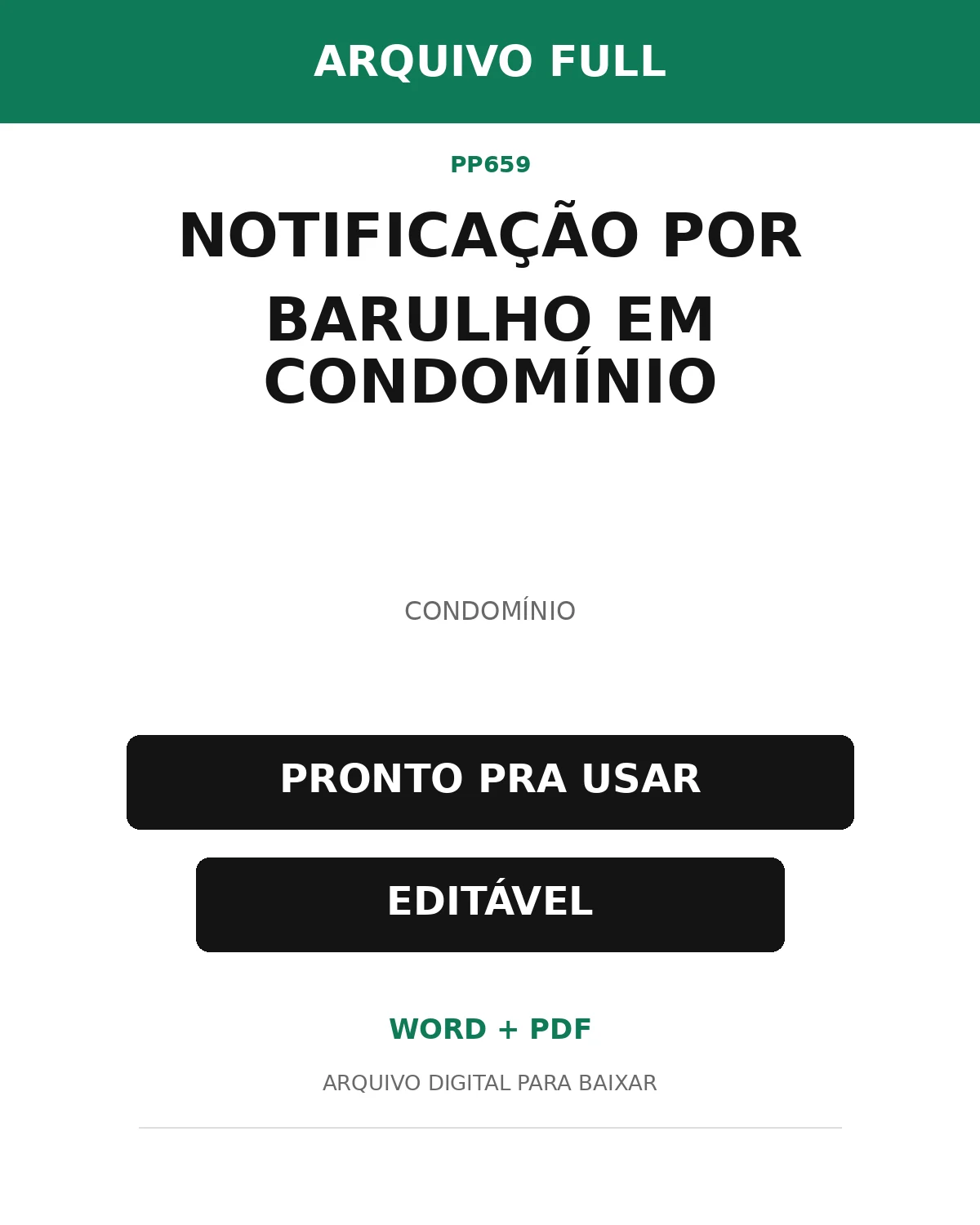 Baixar Notificação por Barulho em Condomínio Online – Word e PDF