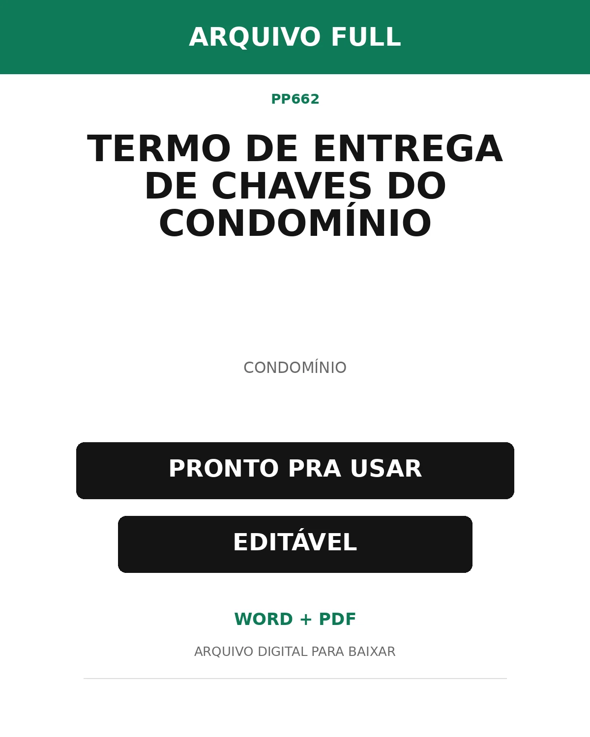 Baixar Termo de Entrega de Chaves do Condomínio Online – Word e PDF