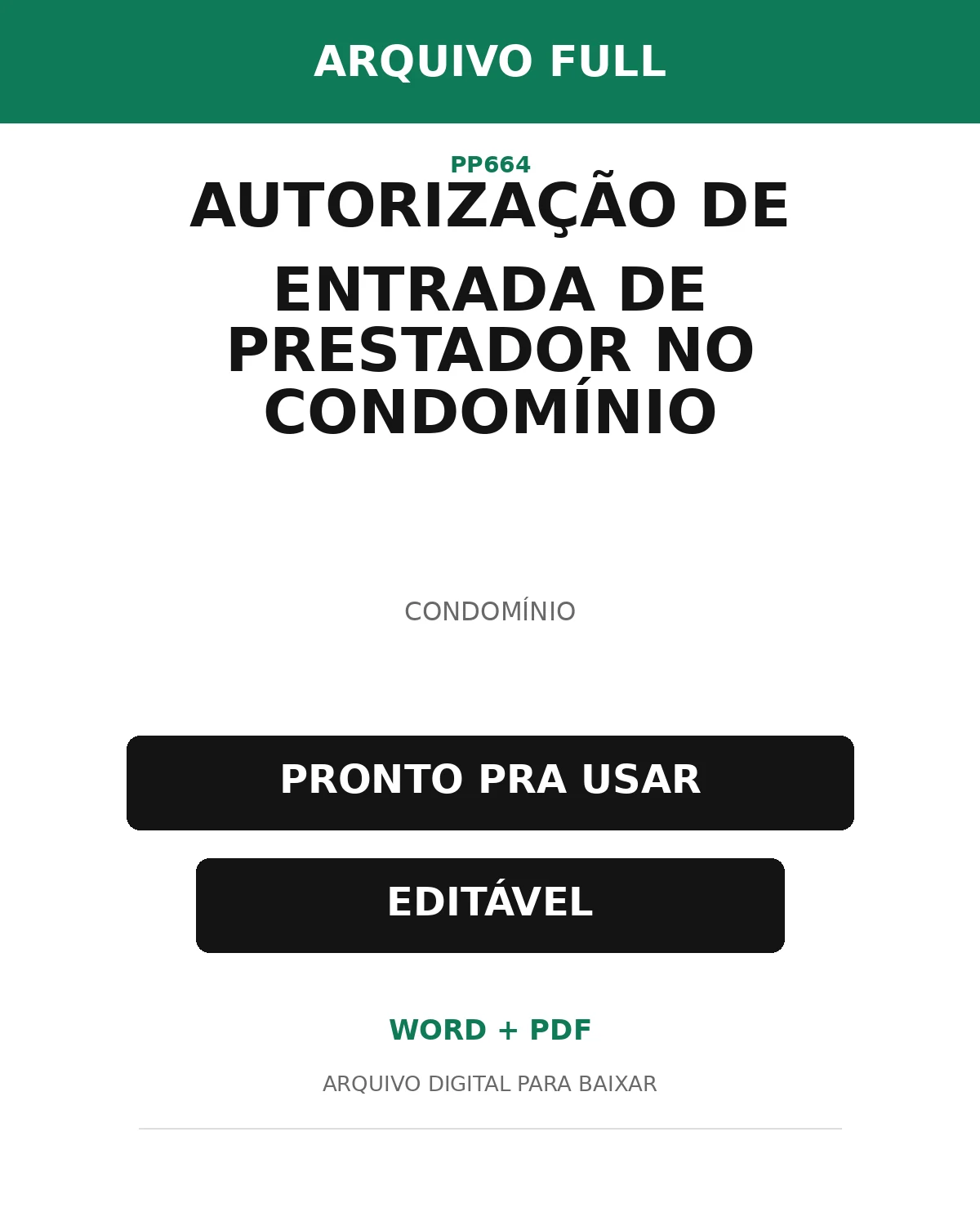 Baixar Autorização de Entrada de Prestador no Condomínio Online – Word e PDF