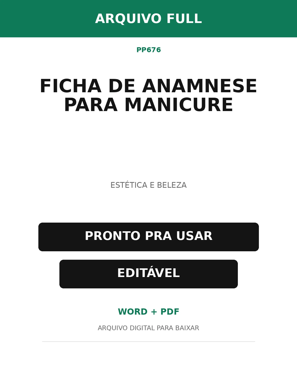 Baixar Ficha de Anamnese para Manicure Online – Word e PDF