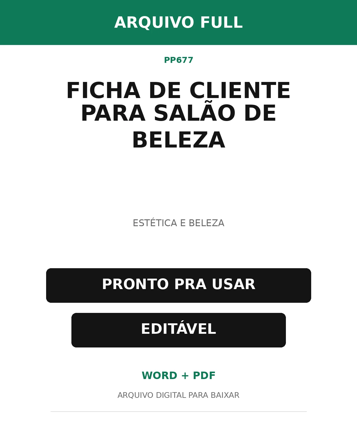 Baixar Ficha de Cliente para Salão de Beleza Online – Word e PDF