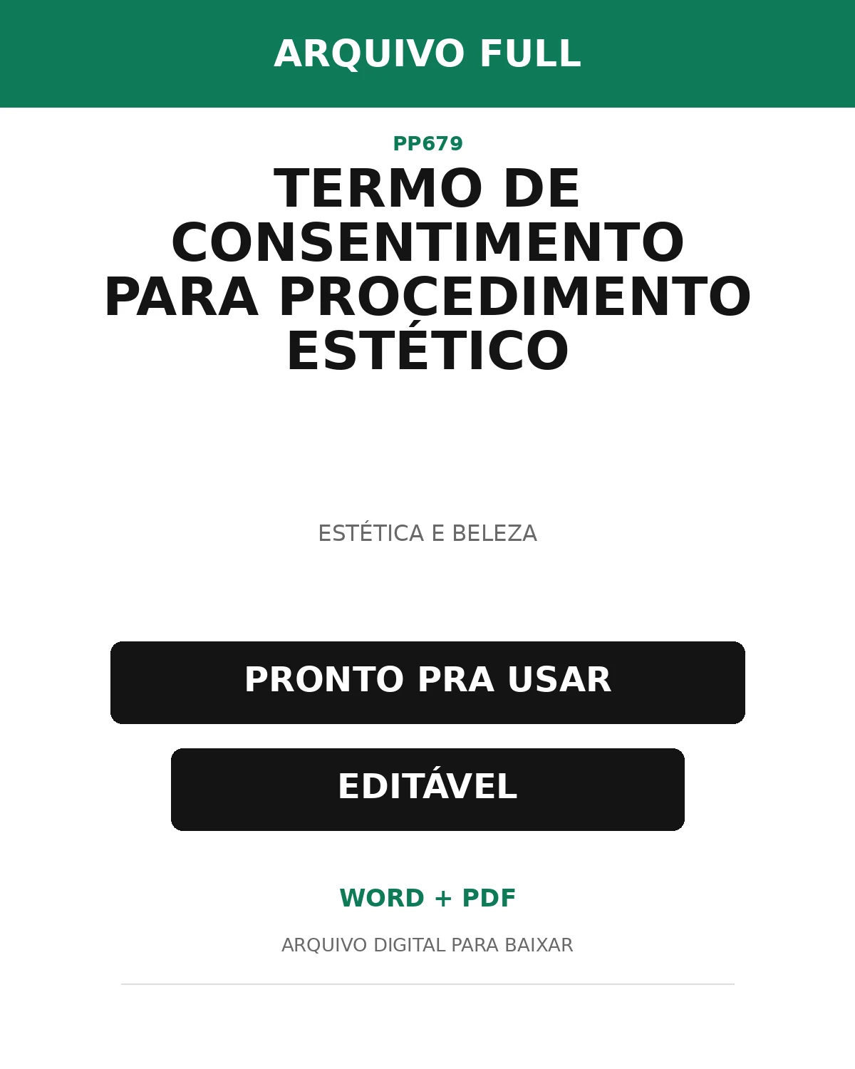 Baixar Termo de Consentimento para Procedimento Estético Online – Word e PDF