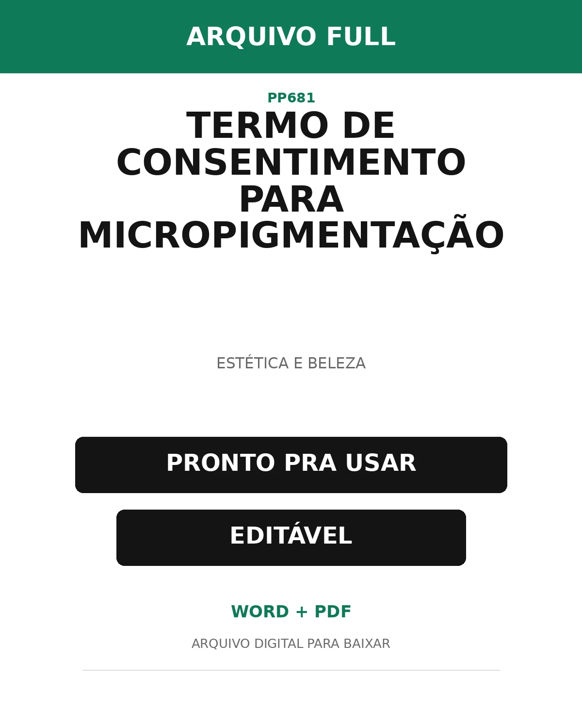 Baixar Termo de Consentimento para Micropigmentação Online – Word e PDF
