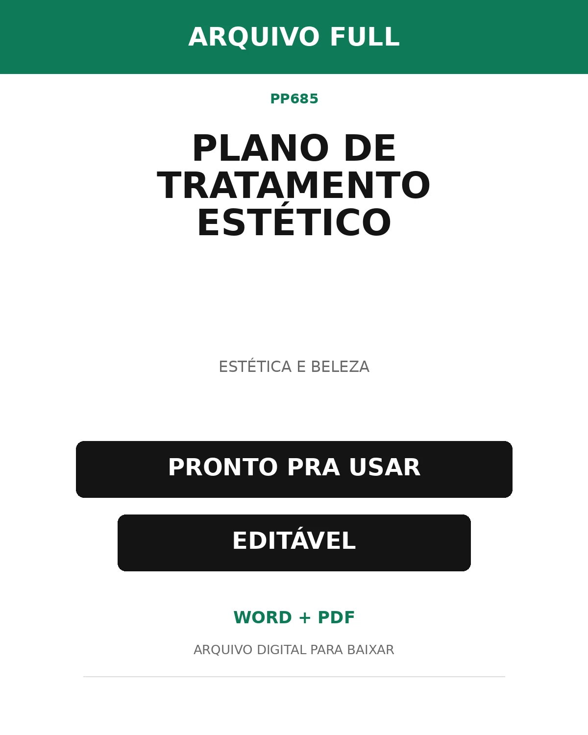 Baixar Plano de Tratamento Estético Online – Word e PDF