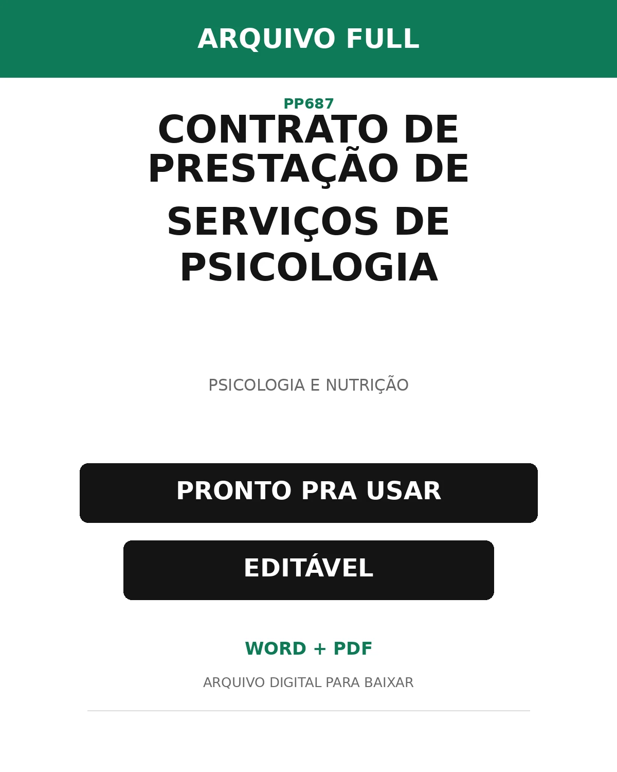 Baixar Contrato de Prestação de Serviços de Psicologia Online – Word e PDF