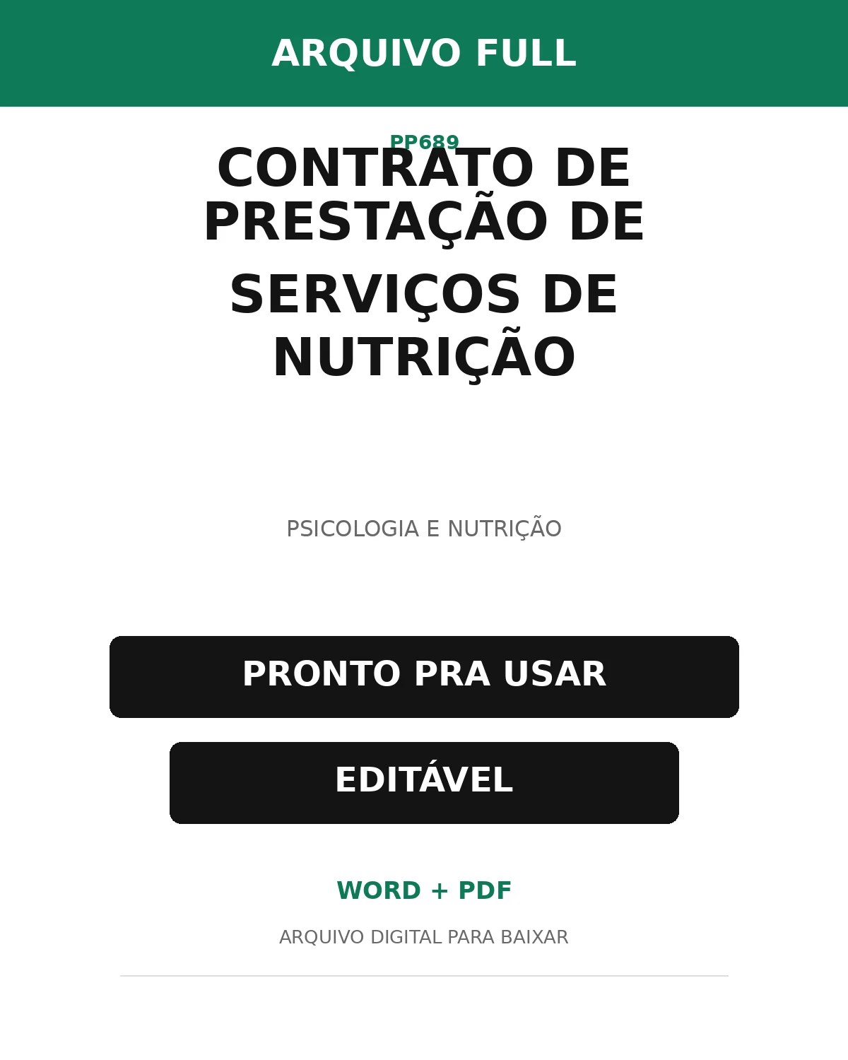 Baixar Contrato de Prestação de Serviços de Nutrição Online – Word e PDF