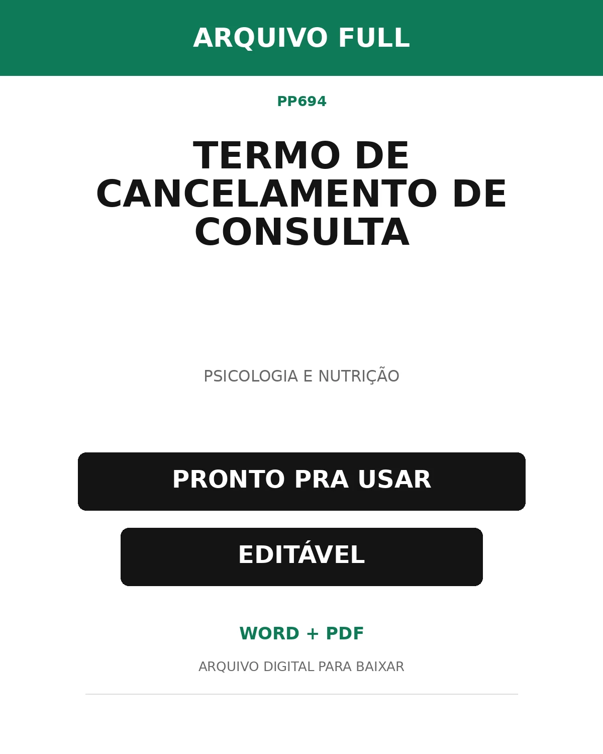 Baixar Termo de Cancelamento de Consulta Online – Word e PDF