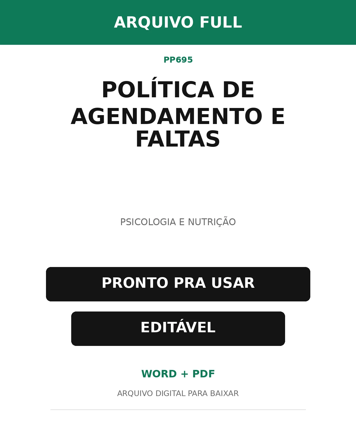 Baixar Política de Agendamento e Faltas Online – Word e PDF