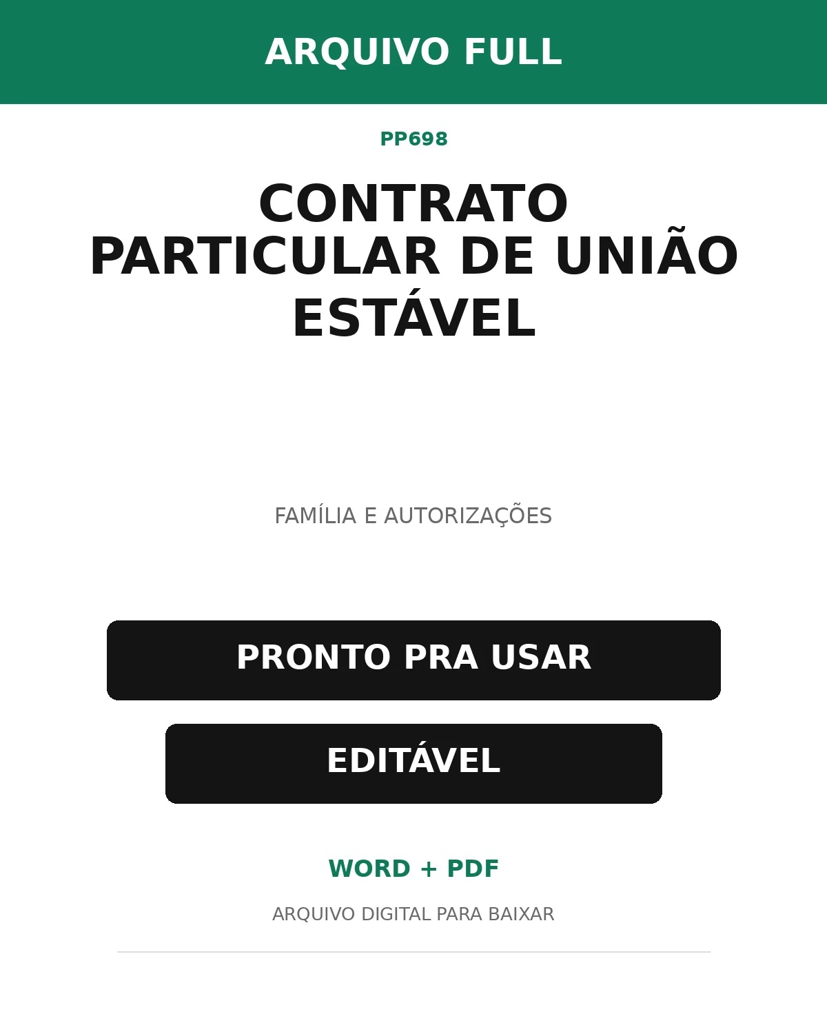 Baixar Contrato Particular de União Estável Online – Word e PDF