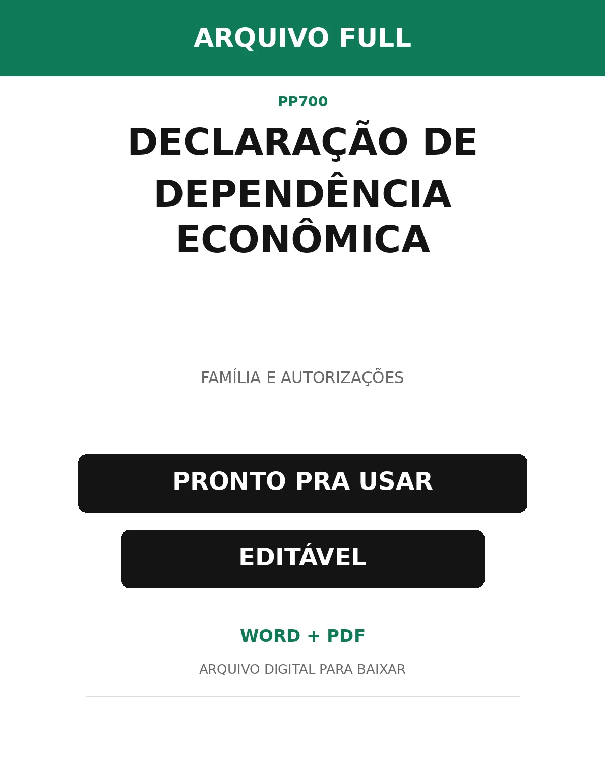 Baixar Declaração de Dependência Econômica Online – Word e PDF
