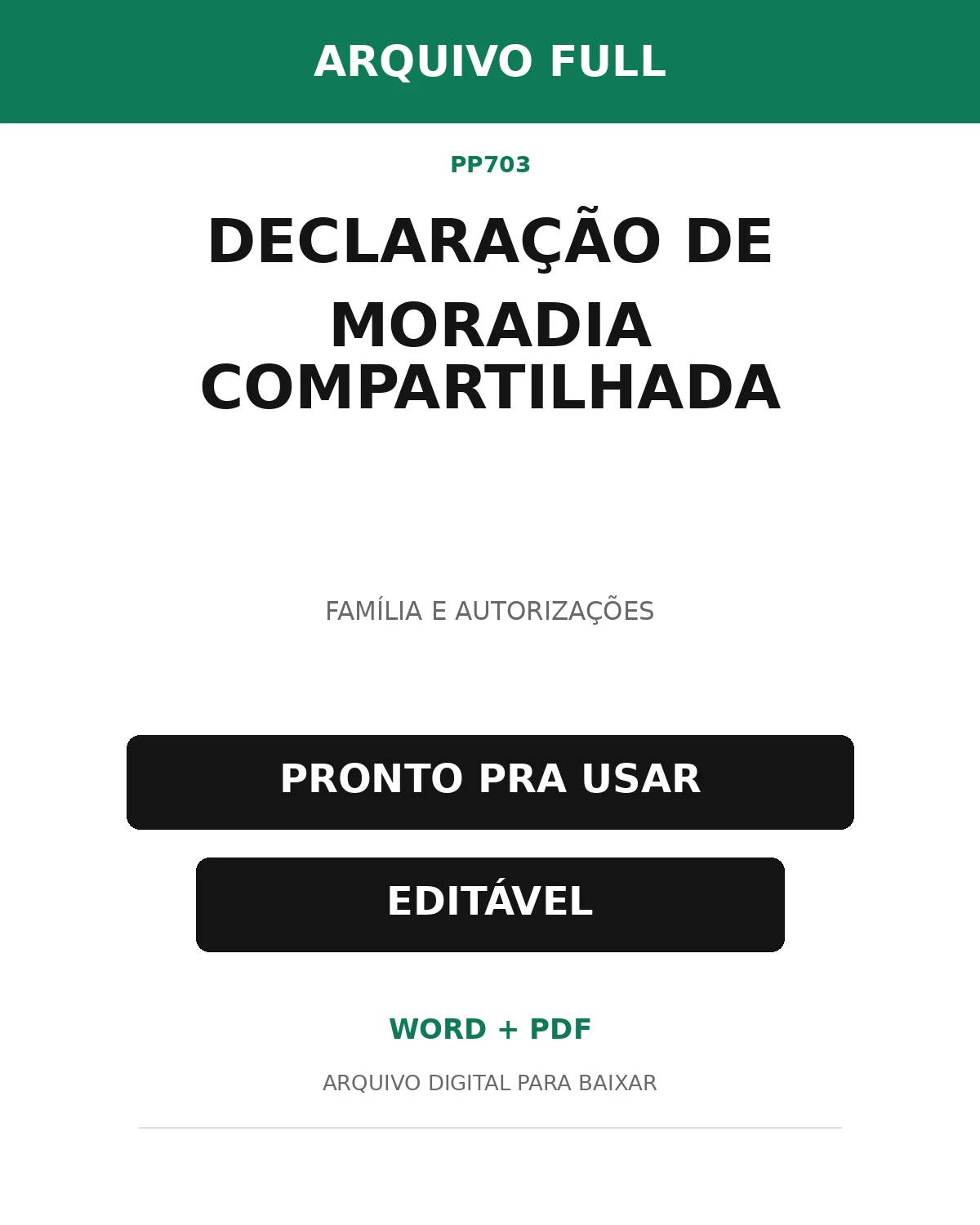 Baixar Declaração de Moradia Compartilhada Online – Word e PDF