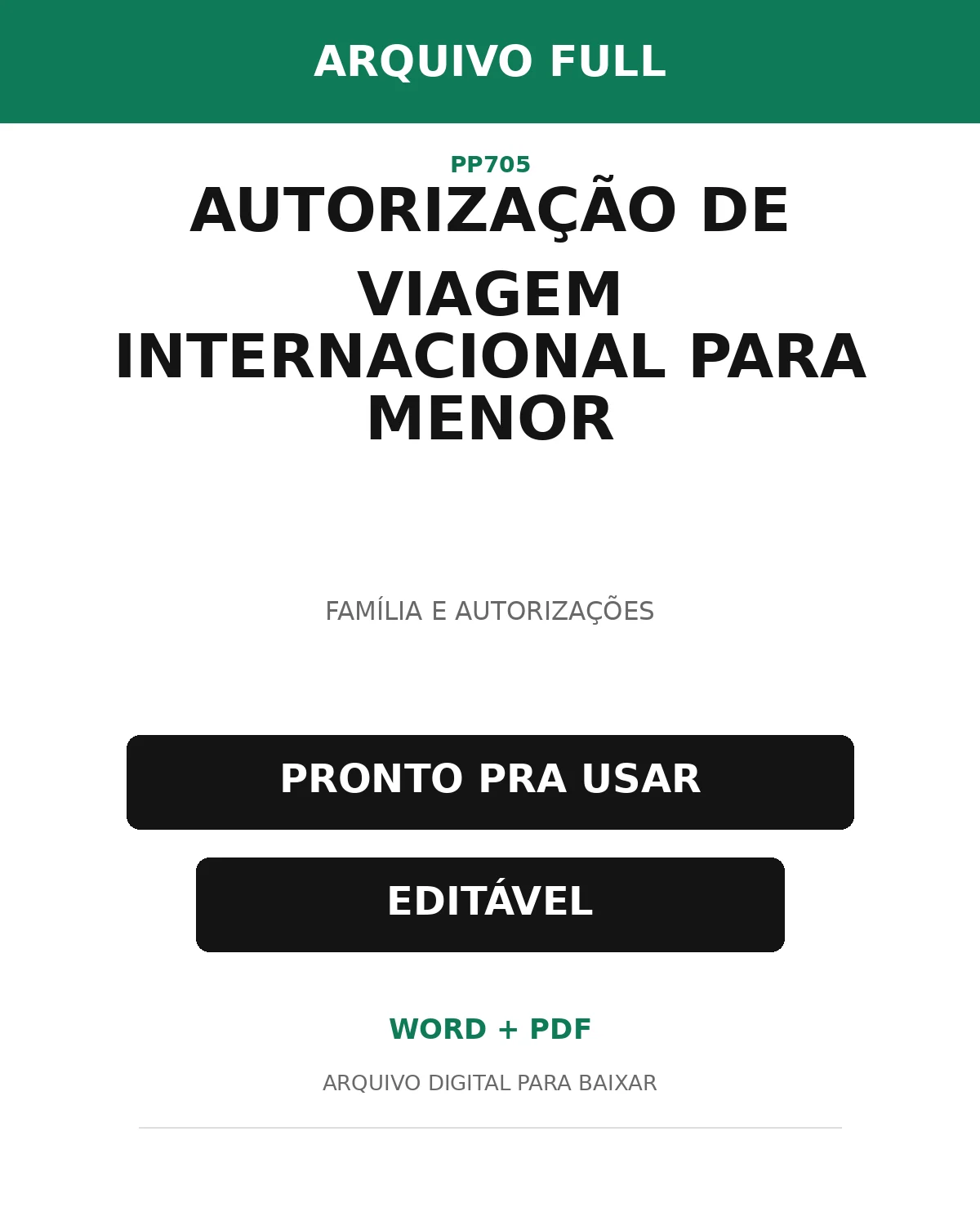 Baixar Autorização de Viagem Internacional para Menor Online – Word e PDF