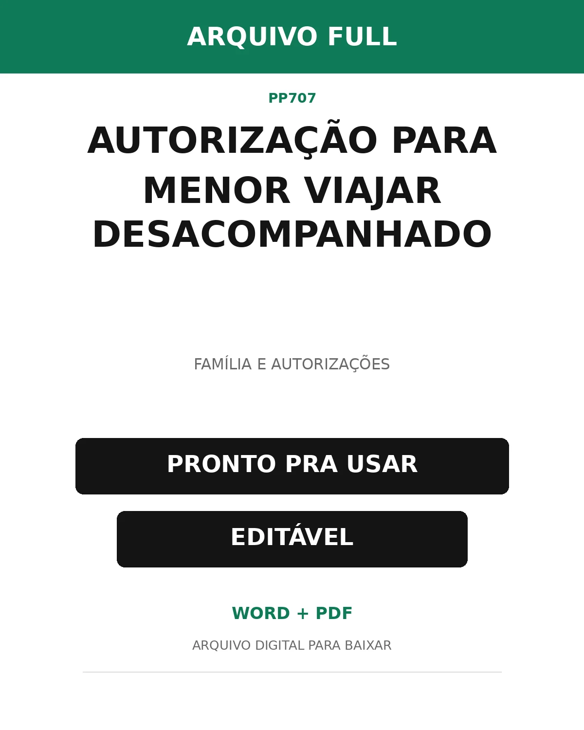 Baixar Autorização para Menor Viajar Desacompanhado Online – Word e PDF