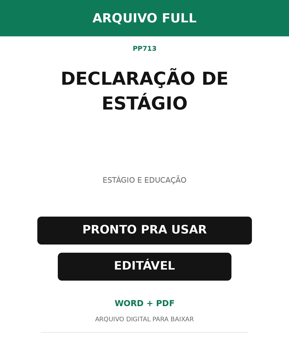 Baixar Declaração de Estágio Online – Word e PDF