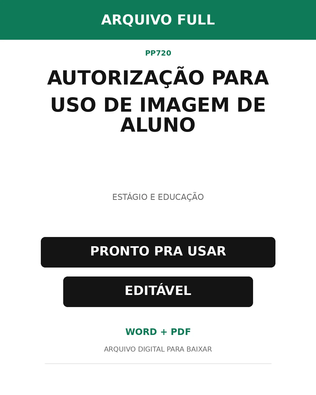 Baixar Autorização para Uso de Imagem de Aluno Online – Word e PDF