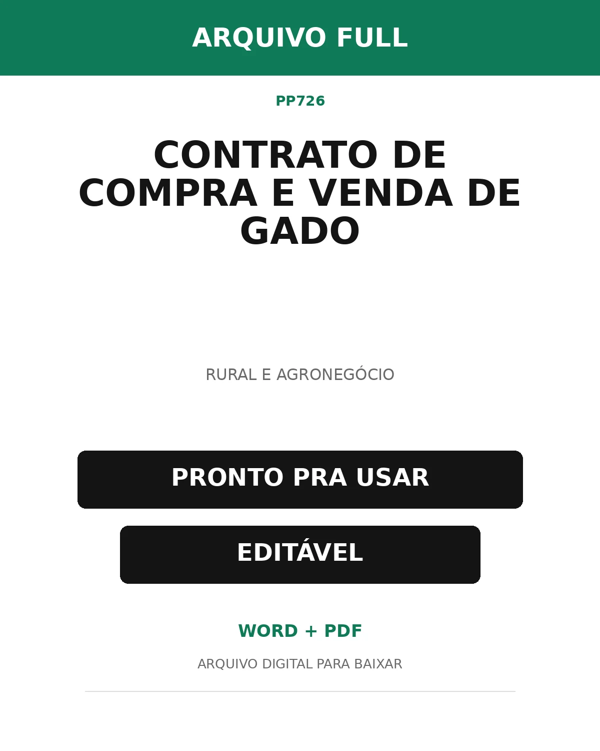 Baixar Contrato de Compra e Venda de Gado Online – Word e PDF