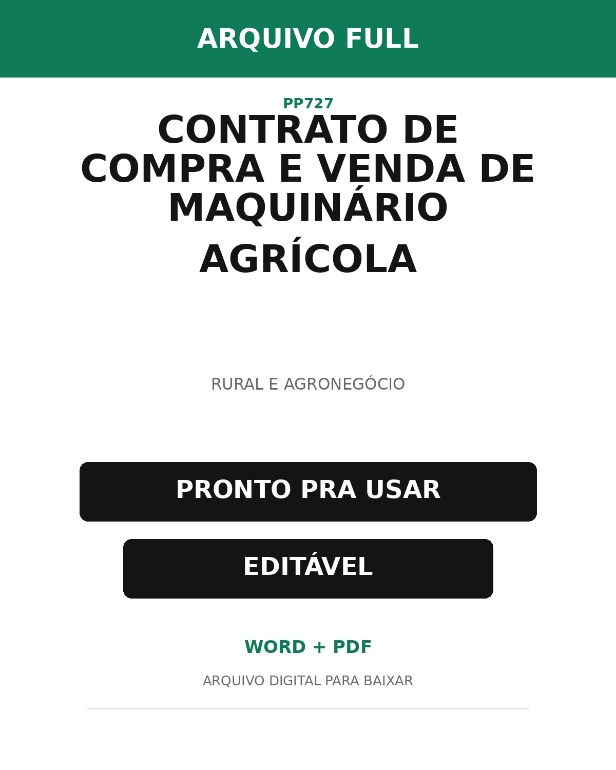 Baixar Contrato de Compra e Venda de Maquinário Agrícola Online – Word e PDF