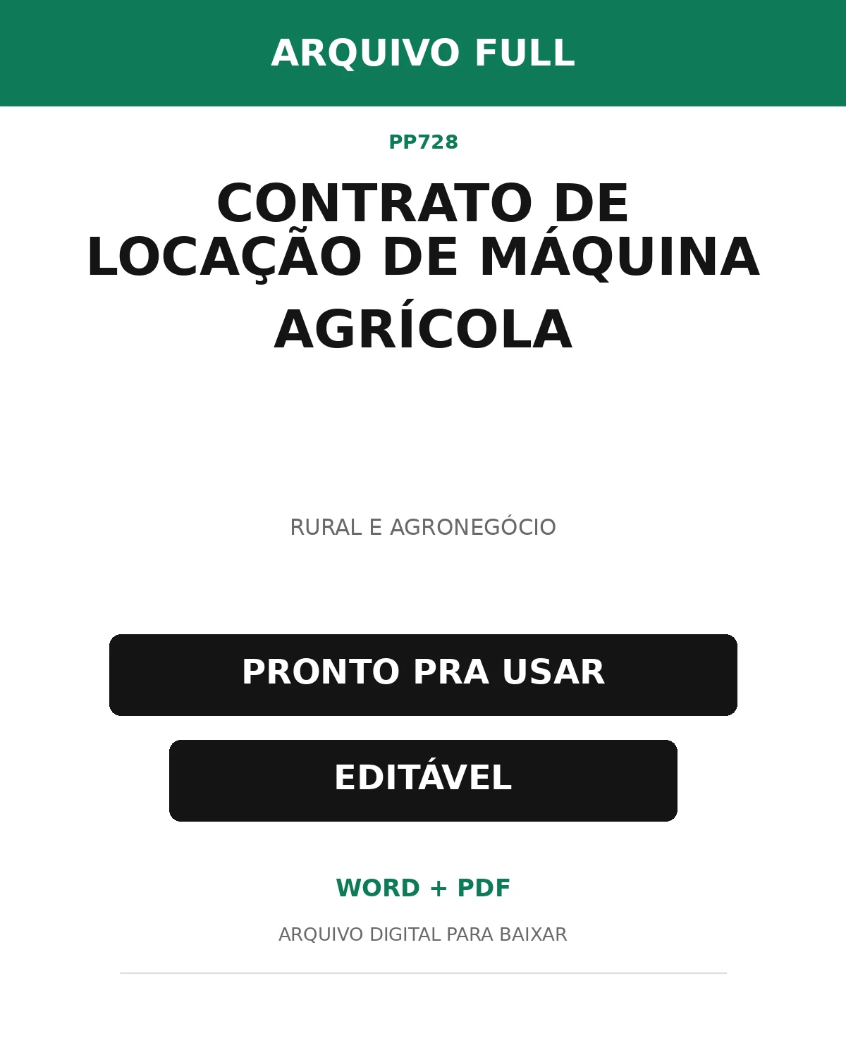 Baixar Contrato de Locação de Máquina Agrícola Online – Word e PDF