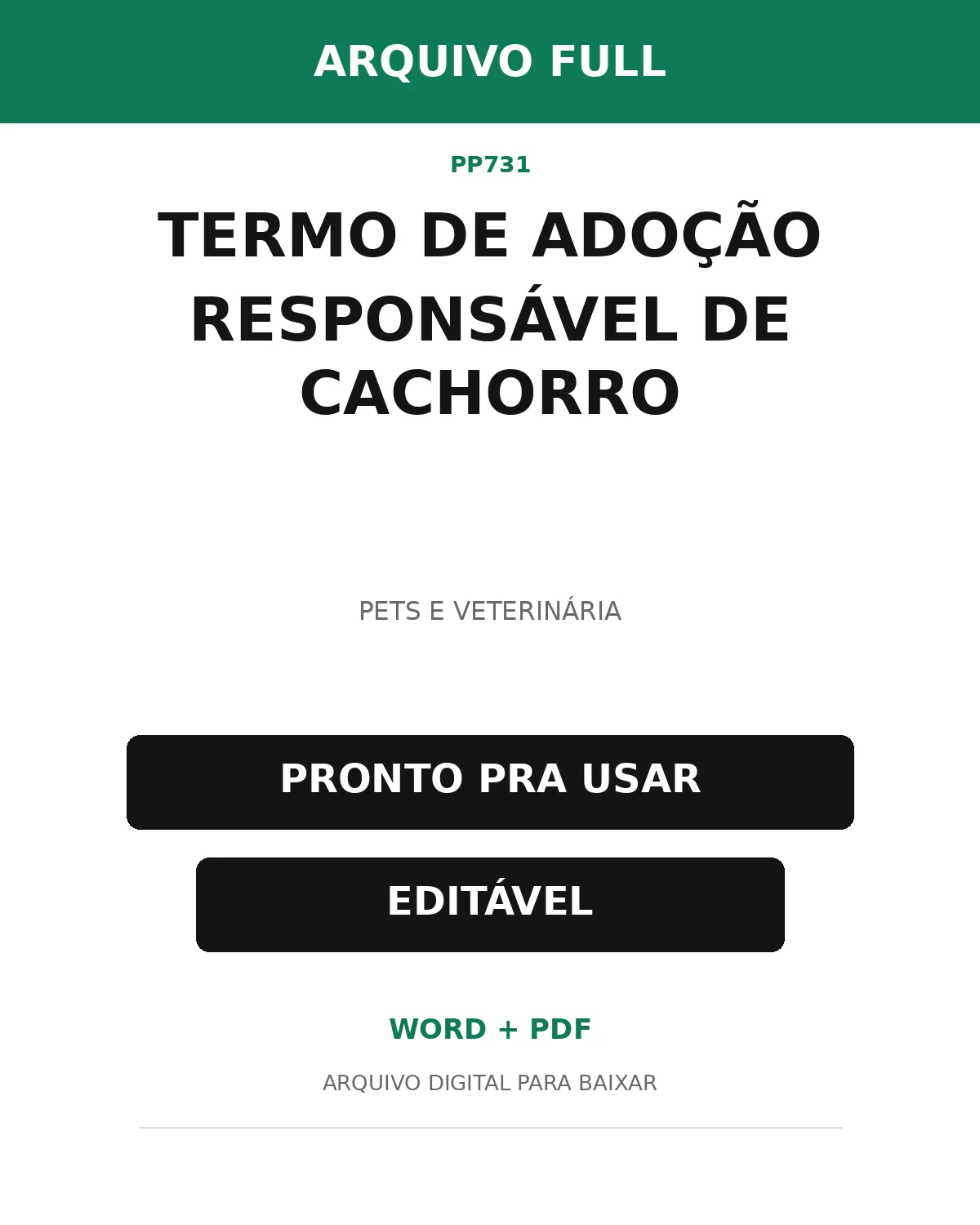 Baixar Termo de Adoção Responsável de Cachorro Online – Word e PDF