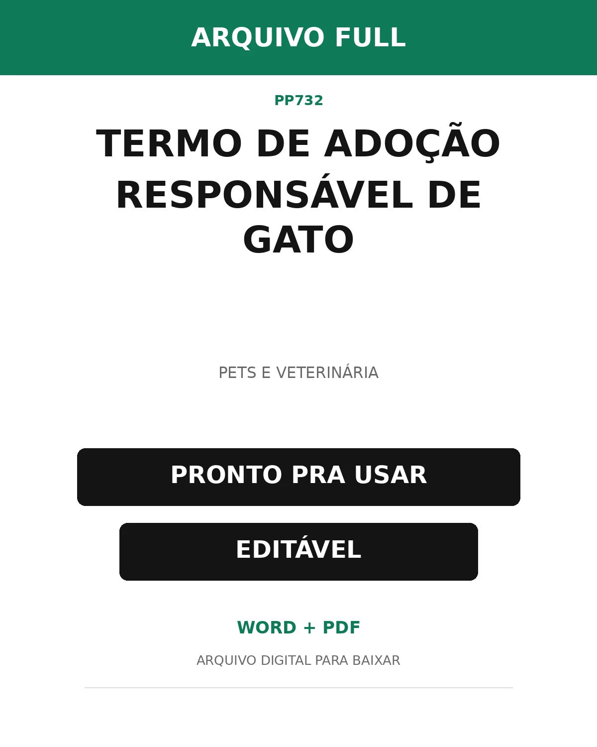 Baixar Termo de Adoção Responsável de Gato Online – Word e PDF