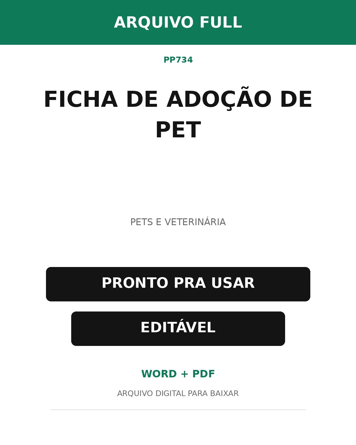 Baixar Ficha de Adoção de Pet Online – Word e PDF