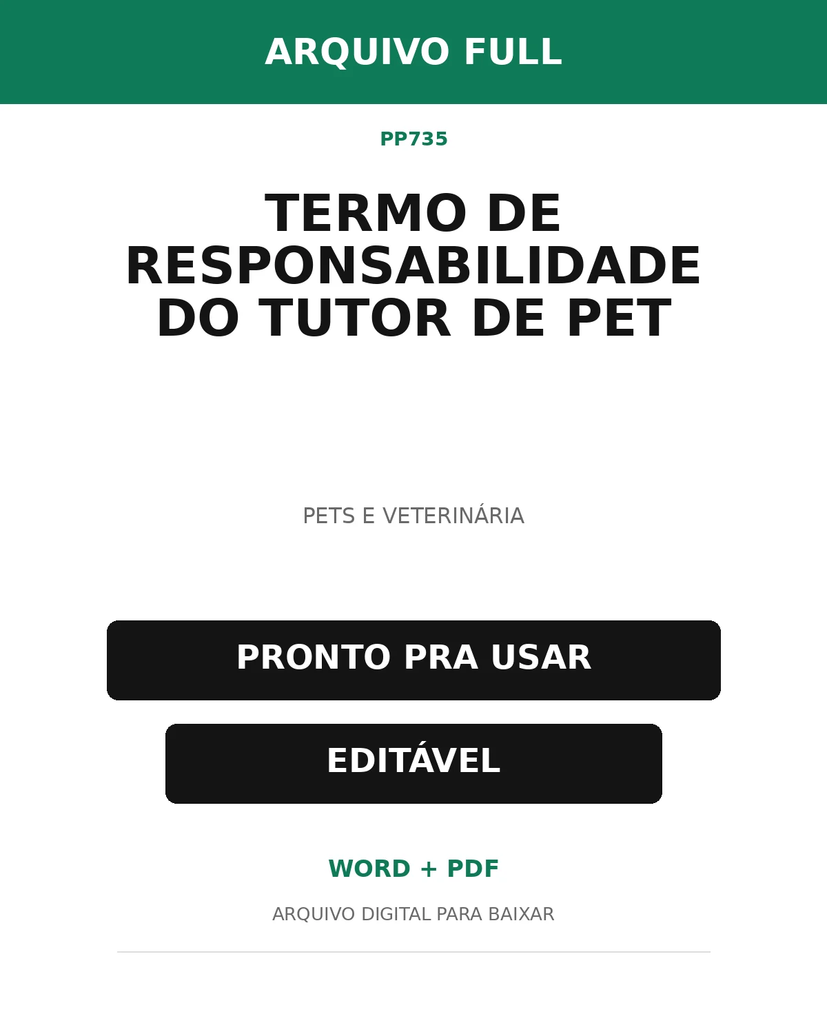 Baixar Termo de Responsabilidade do Tutor de Pet Online – Word e PDF