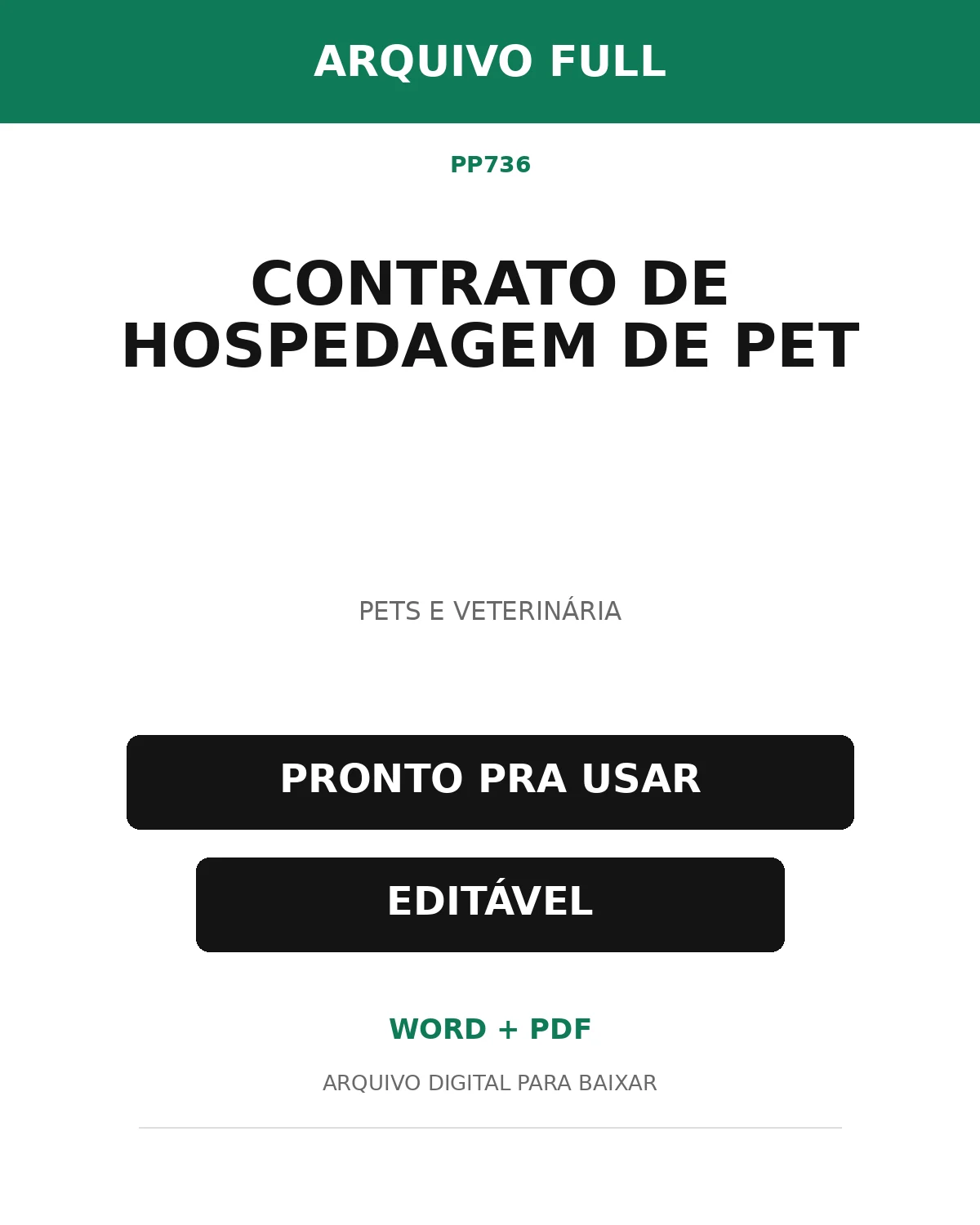 Baixar Contrato de Hospedagem de Pet Online – Word e PDF