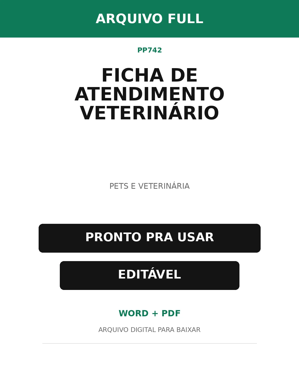 Baixar Ficha de Atendimento Veterinário Online – Word e PDF