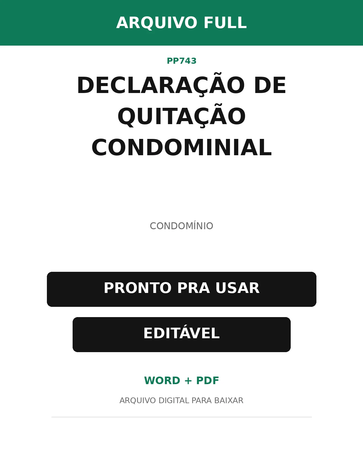 Baixar Declaração de Quitação Condominial Online – Word e PDF