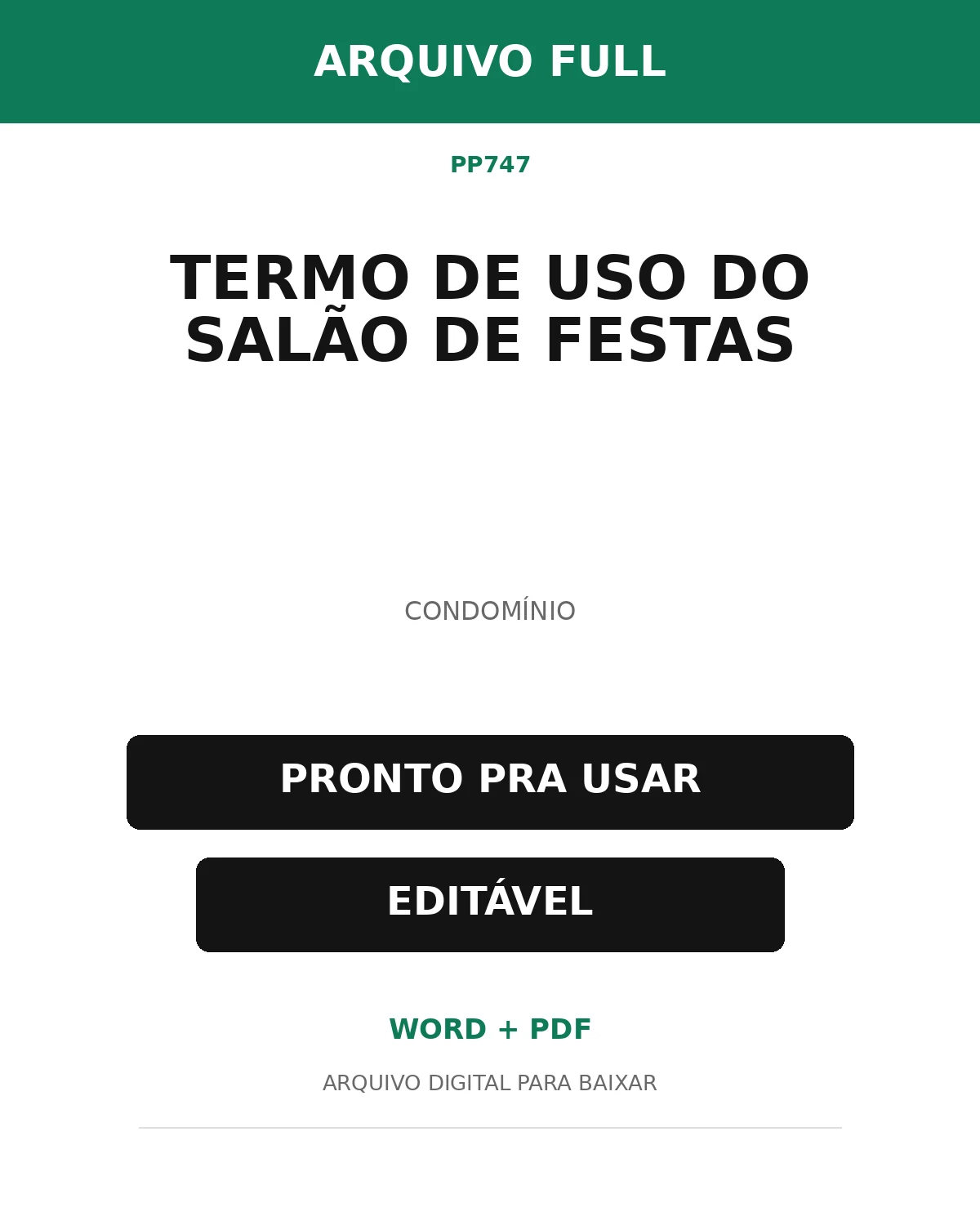 Baixar Termo de Uso do Salão de Festas Online – Word e PDF