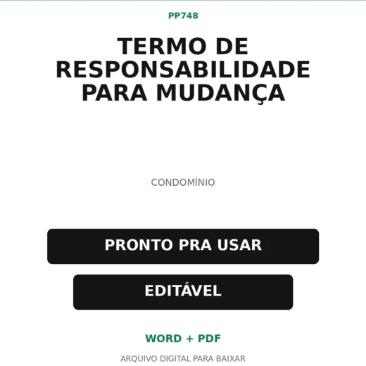 Baixar Termo de Responsabilidade para Mudança Online – Word e PDF