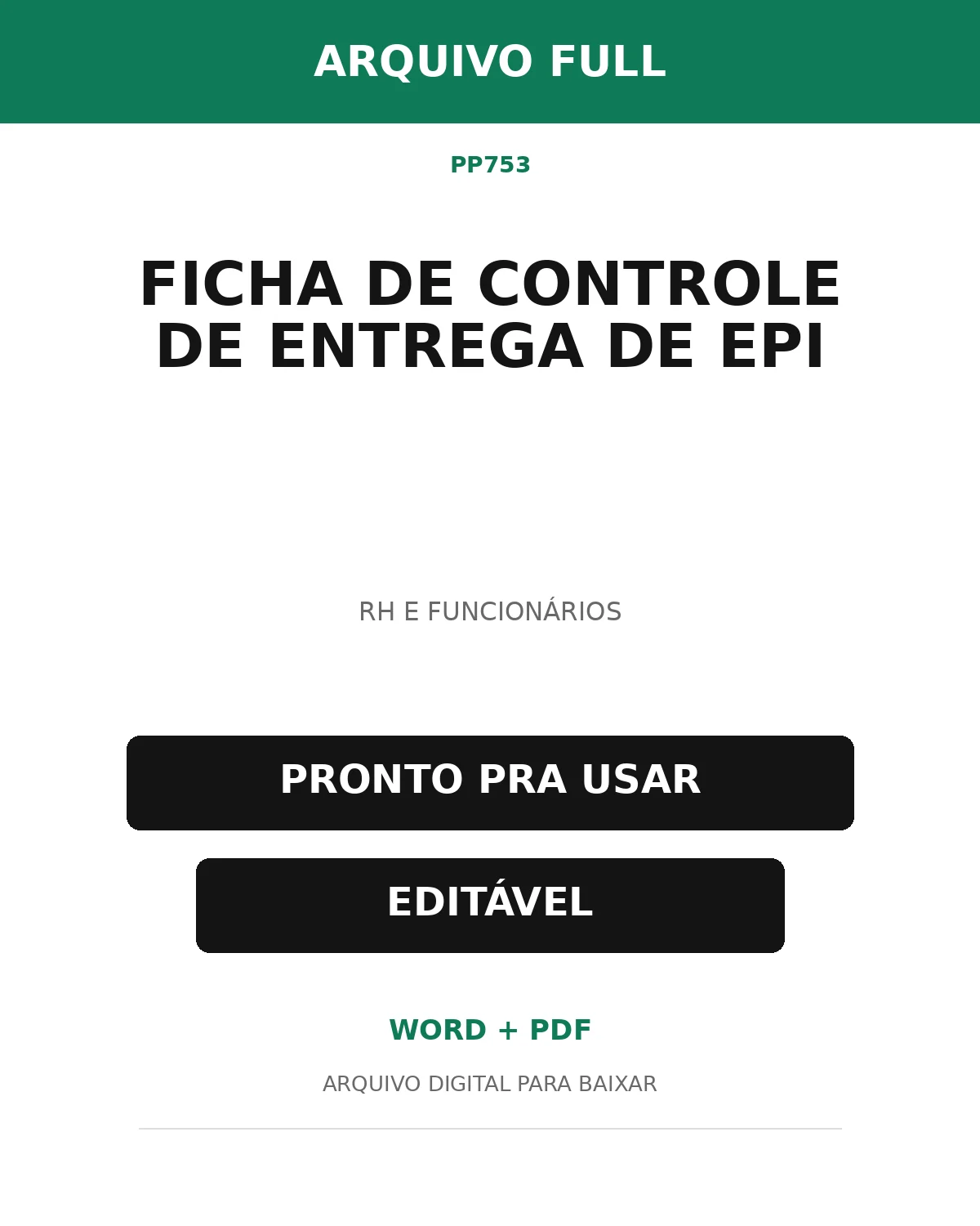 Baixar Ficha de Controle de Entrega de EPI Online – Word e PDF