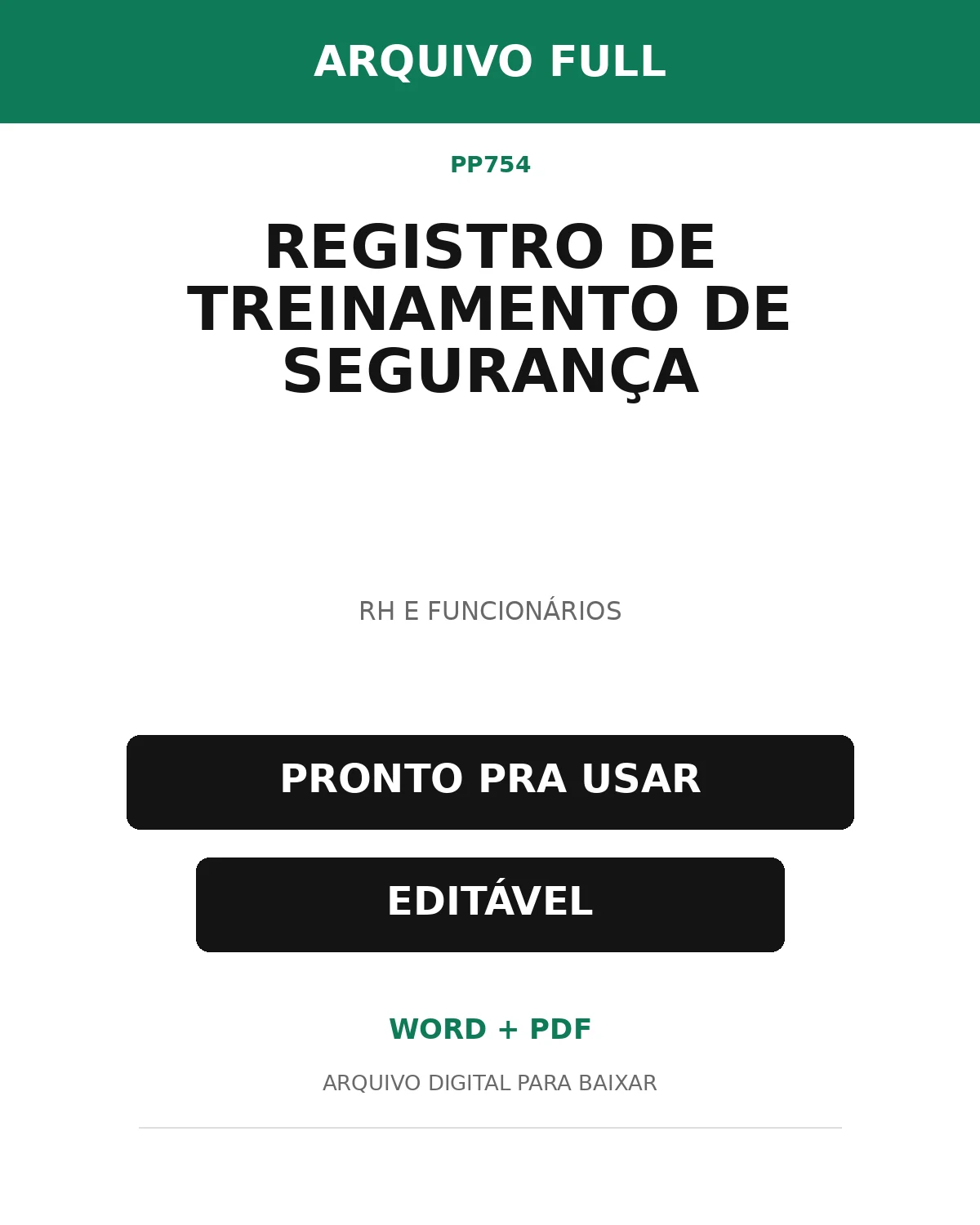 Baixar Registro de Treinamento de Segurança Online – Word e PDF