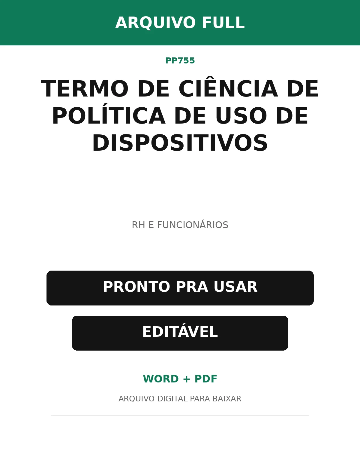 Baixar Termo de Ciência de Política de Uso de Dispositivos Online – Word e PDF