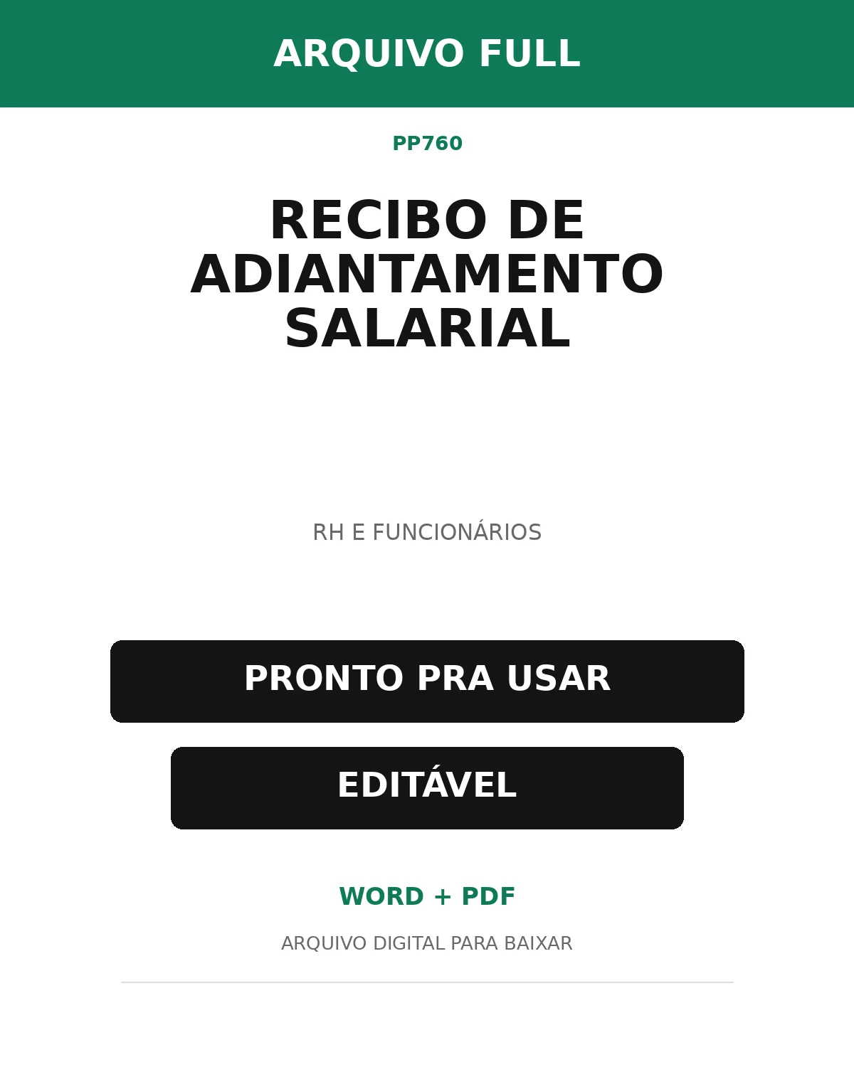 Baixar Recibo de Adiantamento Salarial Online – Word e PDF
