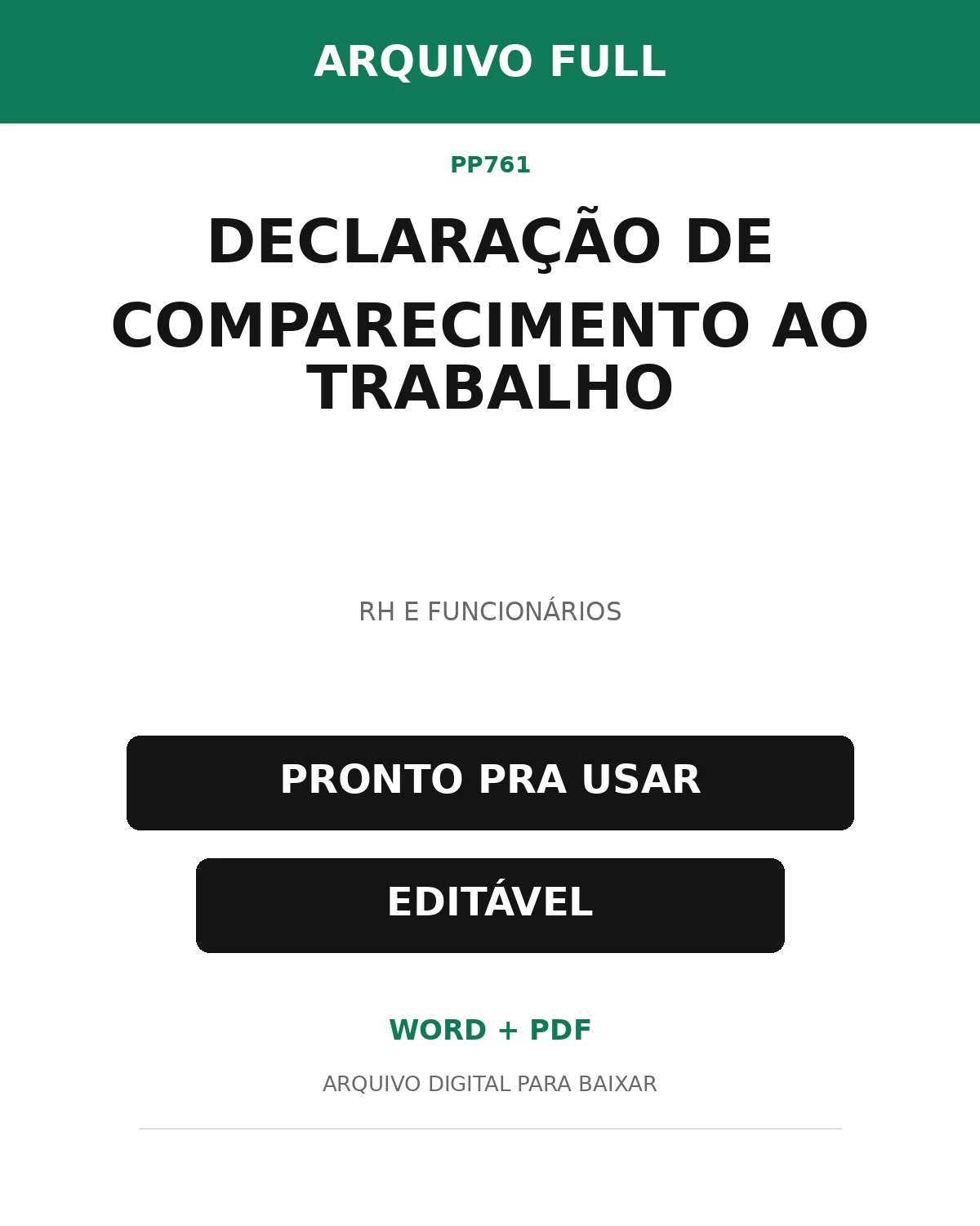 Baixar Declaração de Comparecimento ao Trabalho Online – Word e PDF