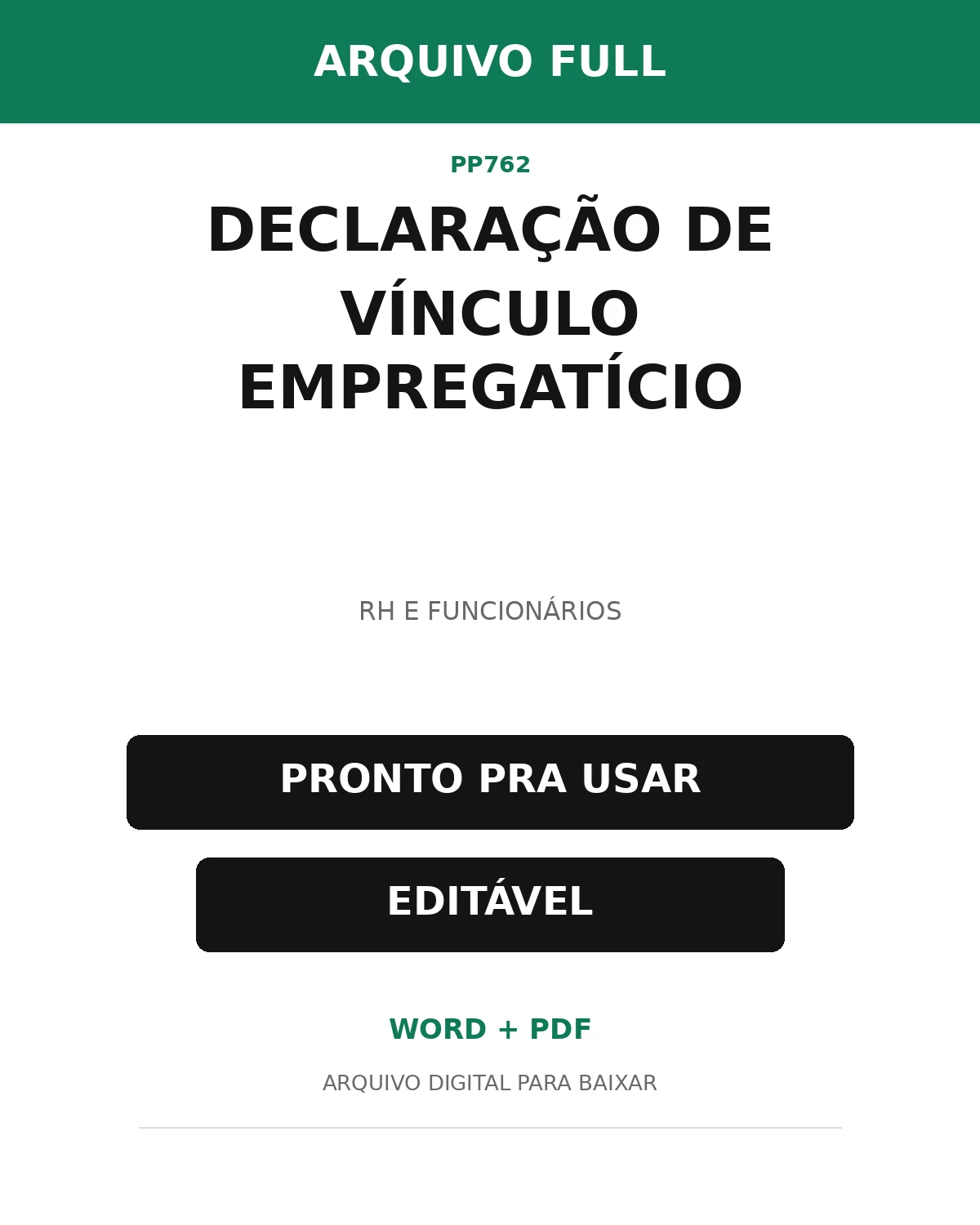 Baixar Declaração de Vínculo Empregatício Online – Word e PDF