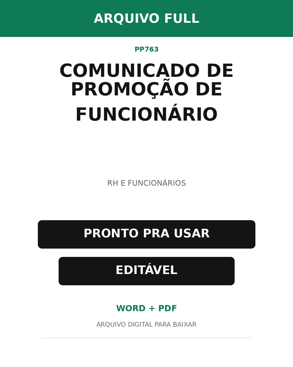 Baixar Comunicado de Promoção de Funcionário Online – Word e PDF