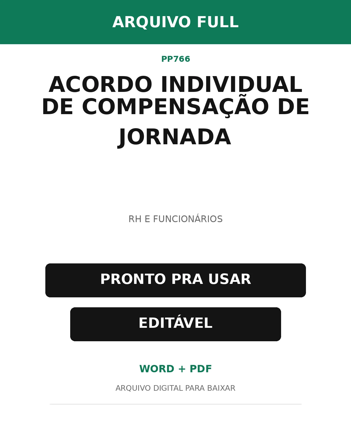 Baixar Acordo Individual de Compensação de Jornada Online – Word e PDF