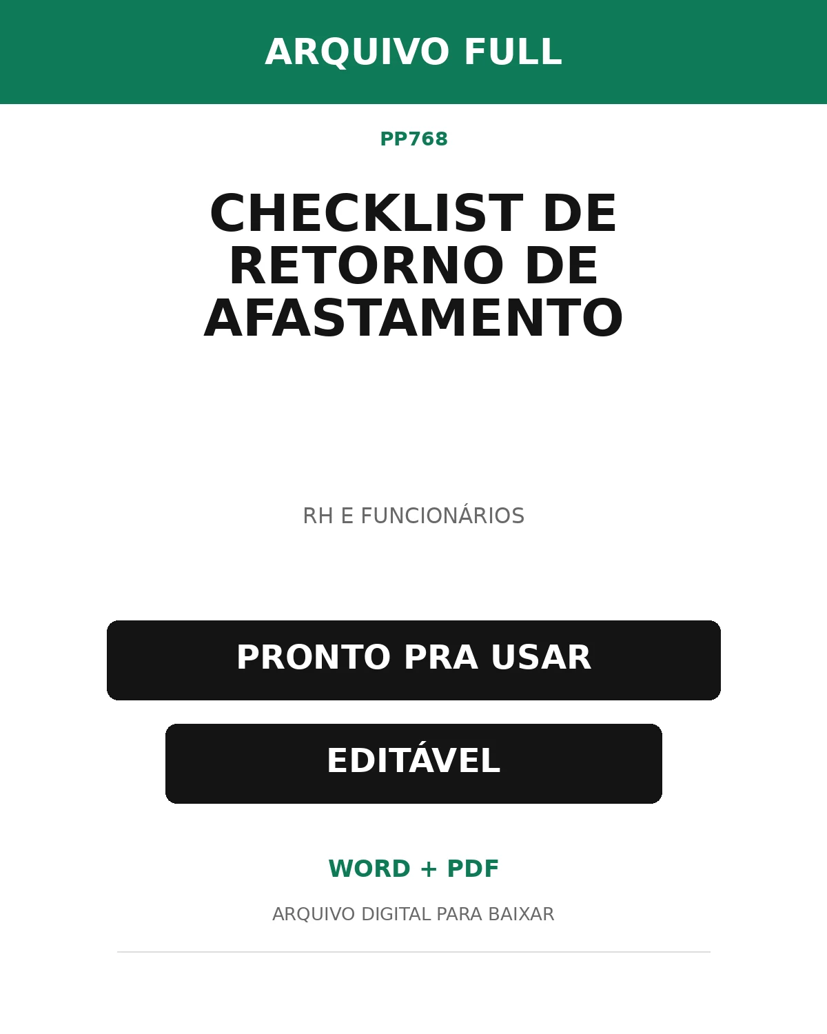 Baixar Checklist de Retorno de Afastamento Online – Word e PDF