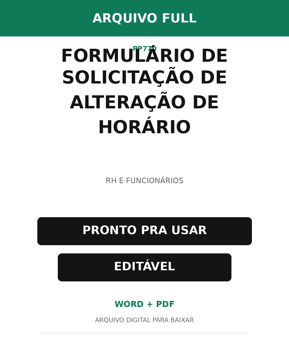 Baixar Formulário de Solicitação de Alteração de Horário Online – Word e PDF