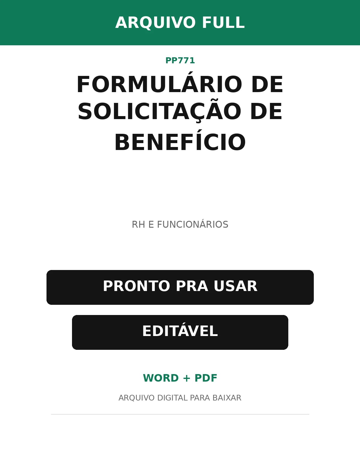 Baixar Formulário de Solicitação de Benefício Online – Word e PDF