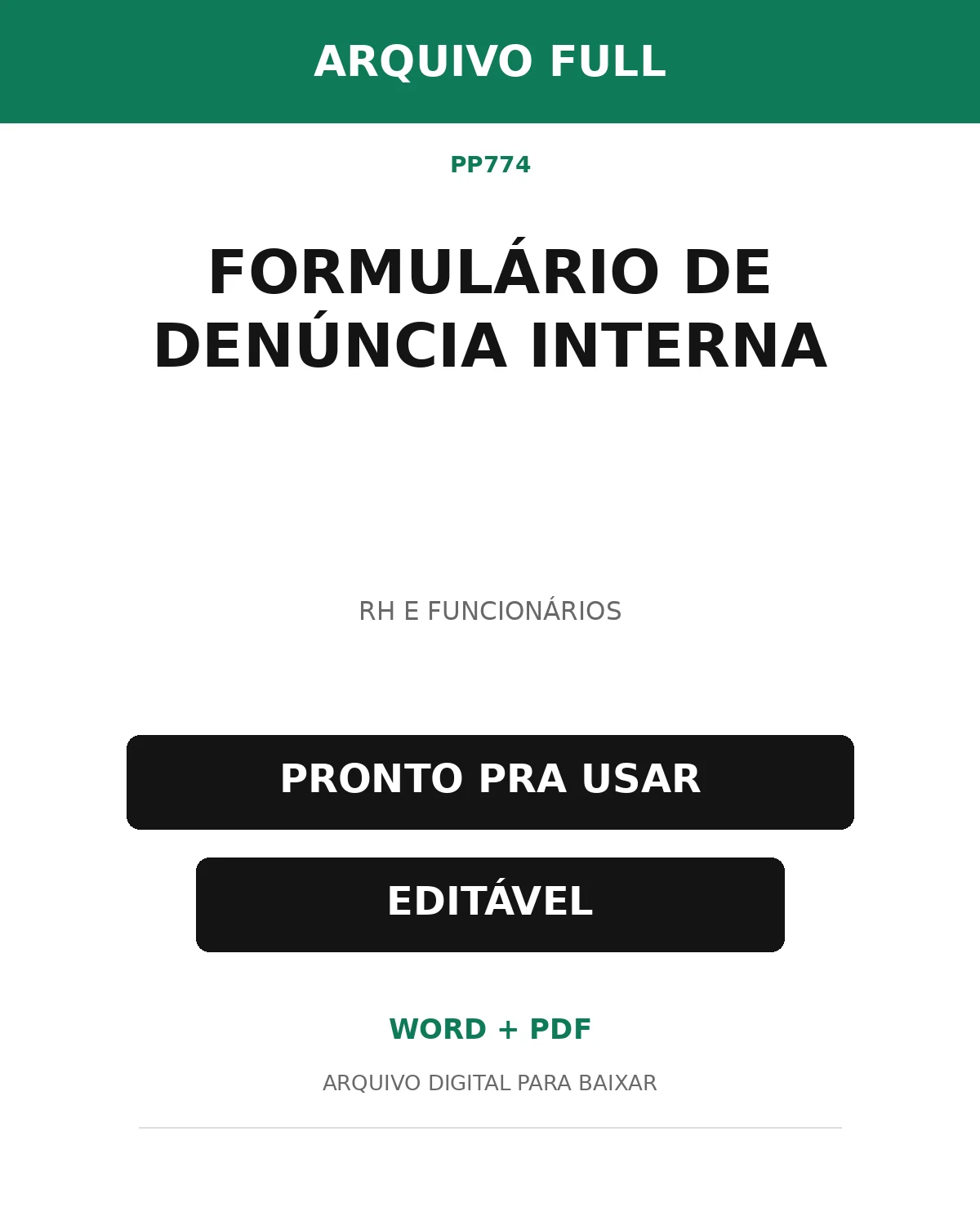 Baixar Formulário de Denúncia Interna Online – Word e PDF
